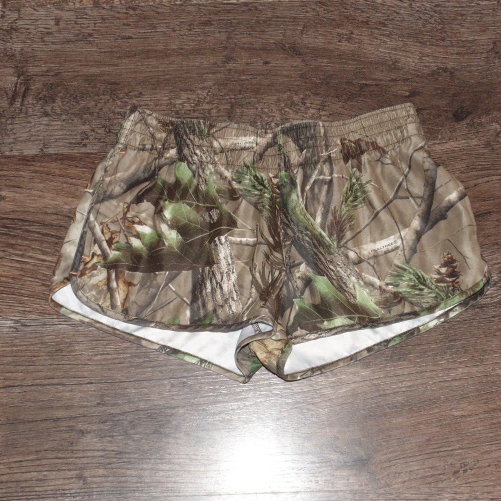O'Rageous Athletic Shorts Womens Medium Brown Camo Excellent Realtree Print